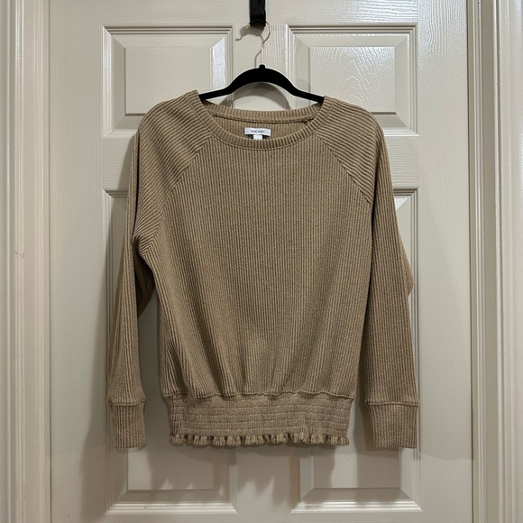 Nine West Sweaters - Women’s Nine West crew neck sweater tan corduroy ribbed size large